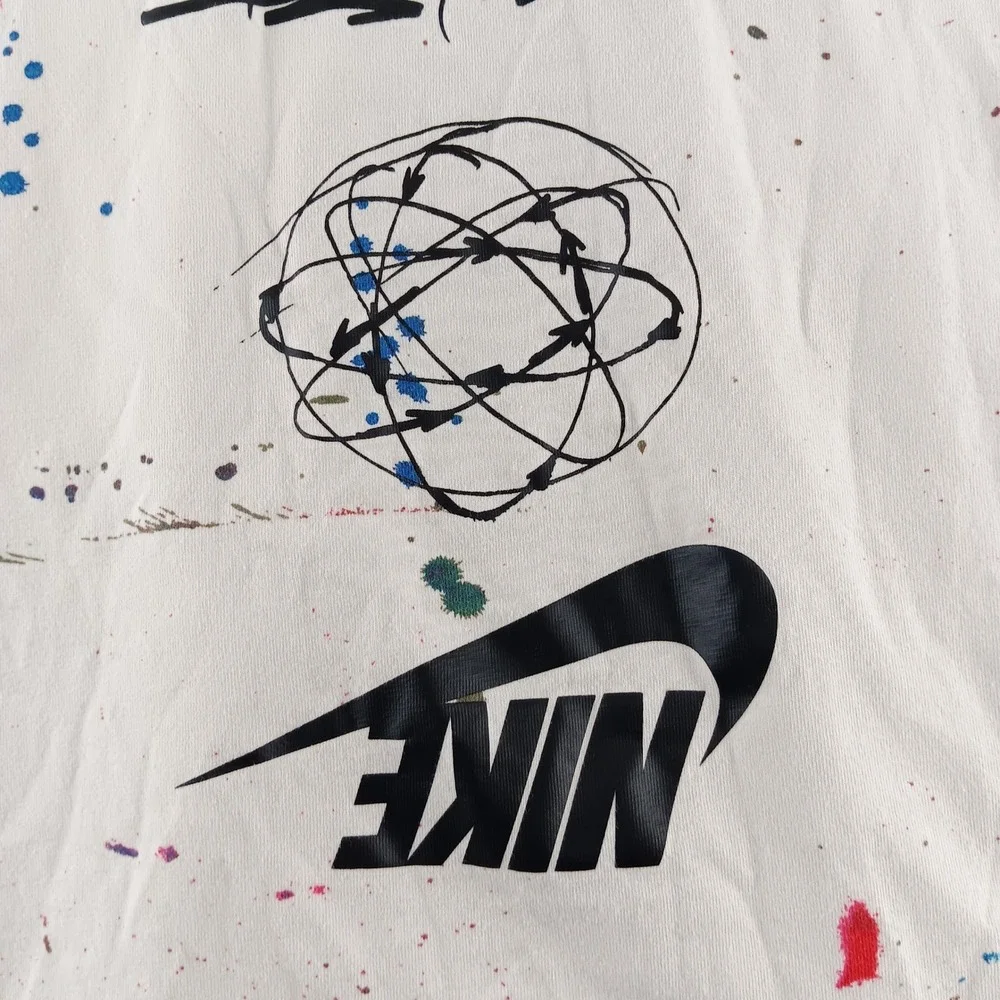 Nike x Futura Breaking Paint Splatter T Shirt Men's XL‎ White Graphic Tee